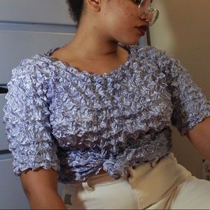 90s lavender popcorn shirt